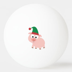 Cute Pig Christmas Elf Ping-Pong Ball