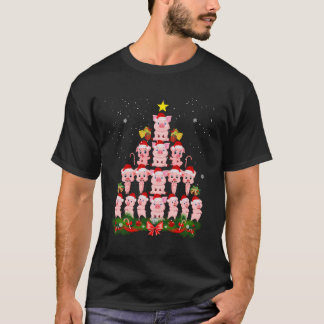 Cute Pig Christmas Tree With Ornament Xmas T-Shirt