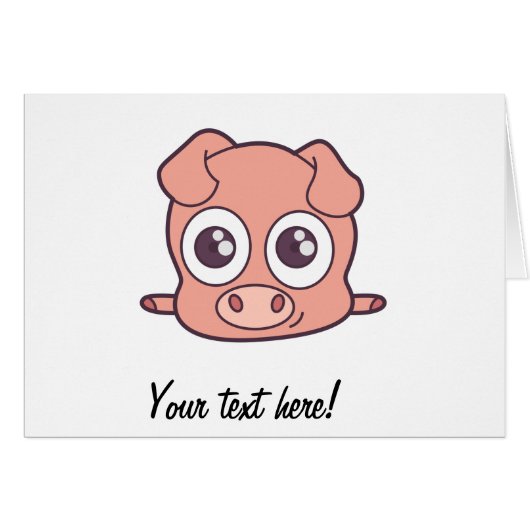 Cute pig clipart cards (Front Horizontal)