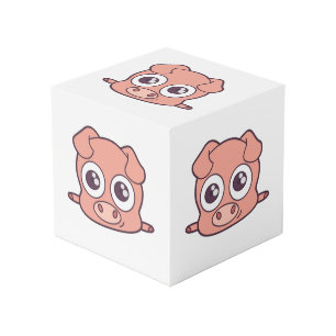 Cute pig clipart cube