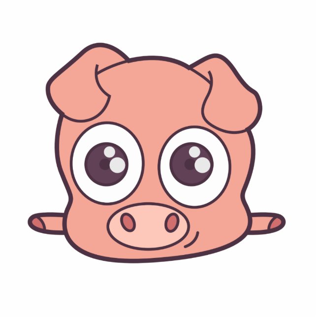 Cute pig clipart cutout (Front)