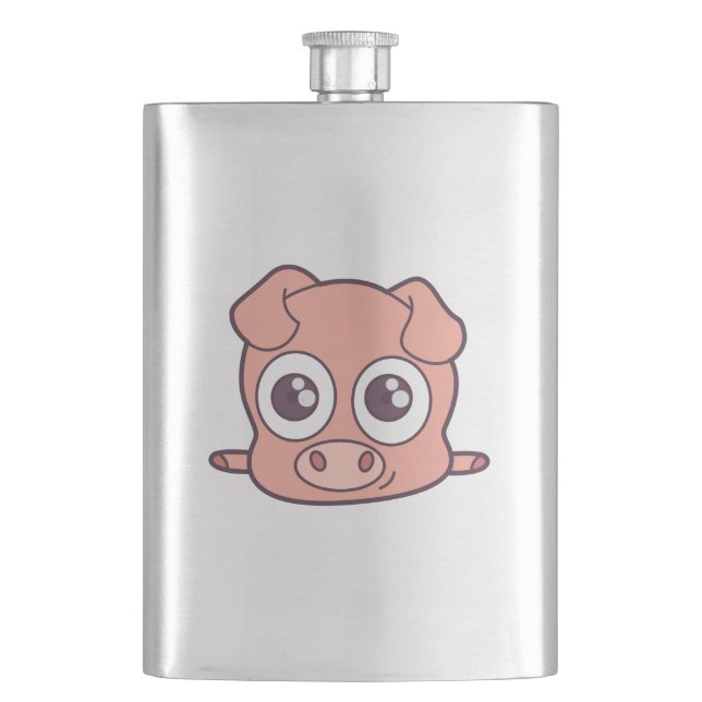 Cute pig clipart flask (Front)
