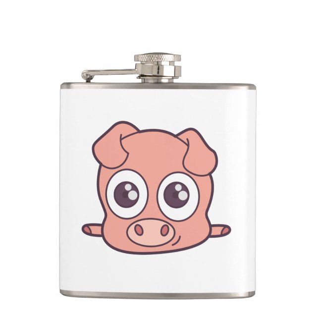 Cute pig clipart flask (Front)