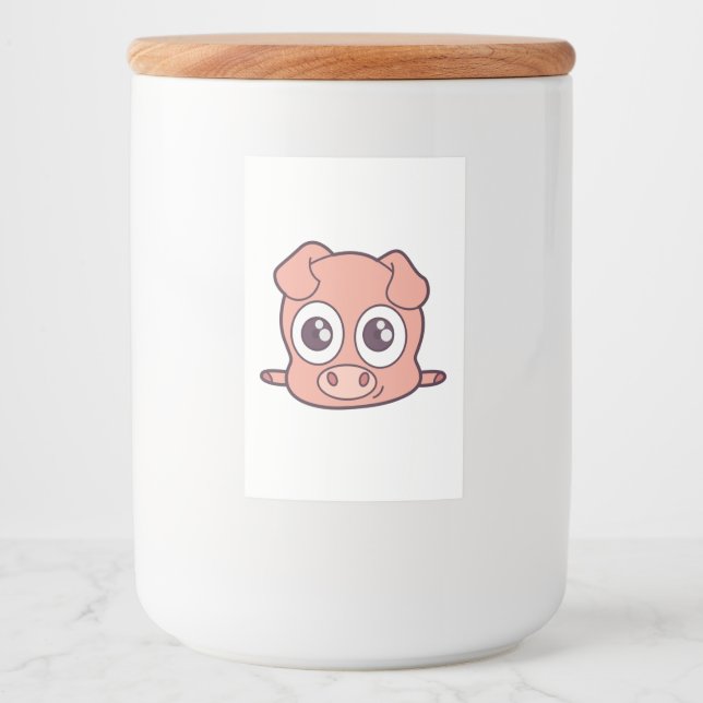 Cute pig clipart food label (Front)