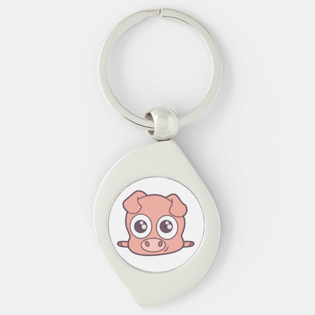 Cute pig clipart keychain (Front)