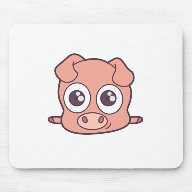 Cute pig clipart mouse pad (Front)
