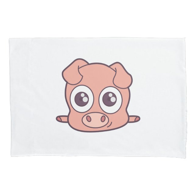 Cute pig clipart pillow case (Front)