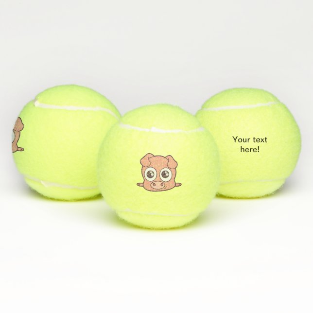 Cute pig clipart tennis balls (Multi)