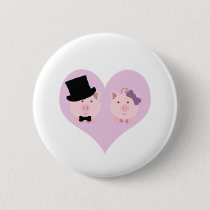 Cute Pig Couple Button