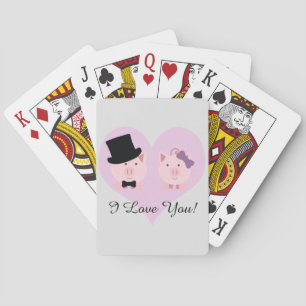 Cute Pig Couple Poker Cards