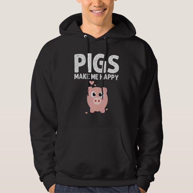 Cute Pig Designs For Men Women  Farming Animal Pig Hoodie (Front)