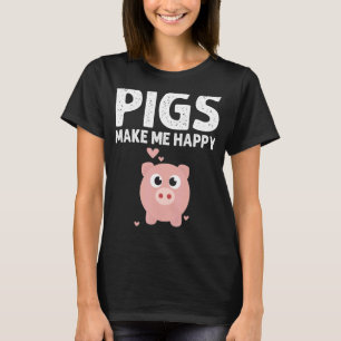 Cute Pig Designs For Men Women Farming Animal Pig T-Shirt