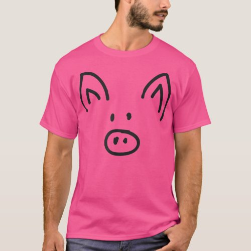 Cute Pig Face and Snout _ Pig  T_Shirt