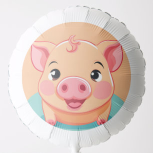 Cute Pig Face animal Farm zoo Birthday Party Balloon