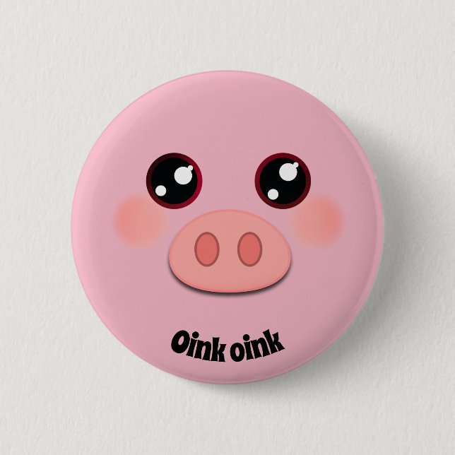 Cute pig face button (Front)