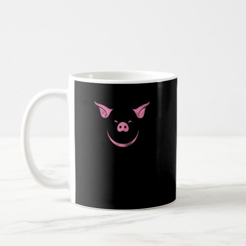 Cute Pig Face  Farmers Animal Pigs Farming Distres Coffee Mug