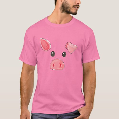 Cute Pig Face Halloween Costume Pig Family Matchin T_Shirt