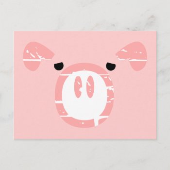Cute Pig Face Illusion. Postcard by Piedaydesigns at Zazzle