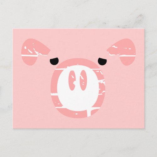 Cute Pig Face illusion Postcard