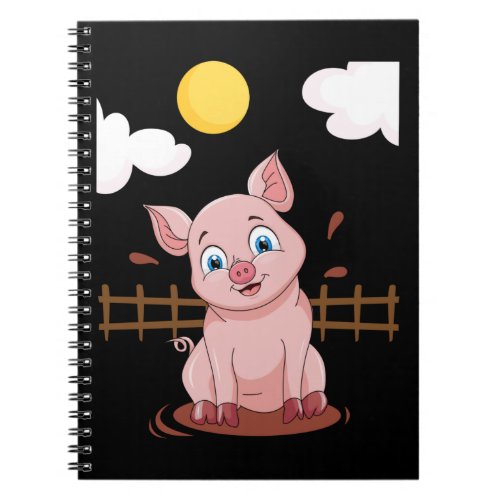 Cute Pig Farmer Funny Pig Notebook