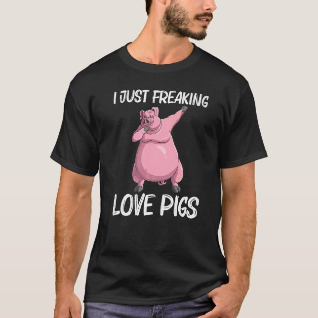 Cute Pig For Men Women Livestock Animal Food     2 T-Shirt (Front)