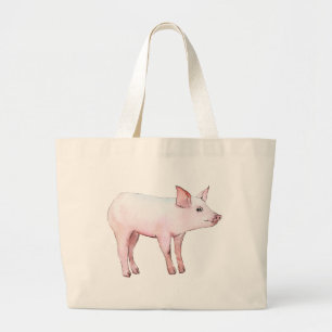 Cute Pig Gift Farmers Wife Country Farm Girl Large Tote Bag