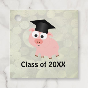 Cute Pig Graduation Favor Tags