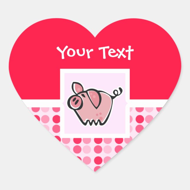 Cute Pig Heart Sticker (Front)