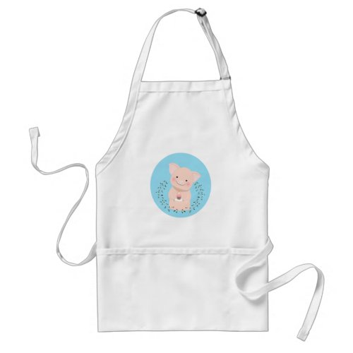 Cute Pig holding a cupcake Baking Lover Gift Adult Apron