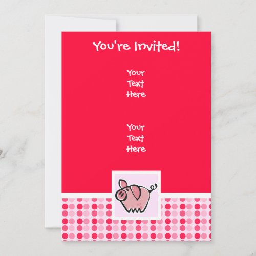 Cute Pig Personalized Invitations