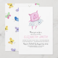 Cute Pig | It's a Girl Baby Shower