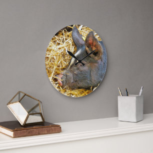 CUTE PIG LARGE CLOCK
