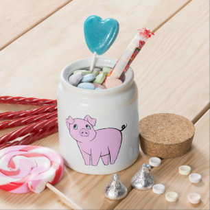Cute Pig, Little Pig, Piggy, Pink Pig, Farm Animal Candy Jar
