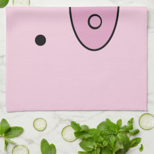 Cute Pig, Little Pig, Piggy, Pink Pig, Farm Animal Kitchen Towel