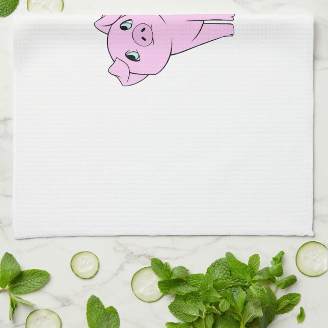 Cute Pig, Little Pig, Piggy, Pink Pig, Farm Animal Towel (Folded)