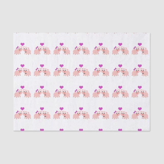 Cute Pig Love Tissue Paper (Front)