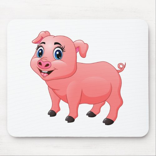 Cute Pig Lover Farmer Country Farm Girl Cartoon Mouse Pad