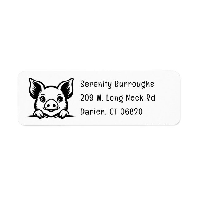 Cute Pig Lover Farmer Farm Life Cartoon Piglet Label (Front)
