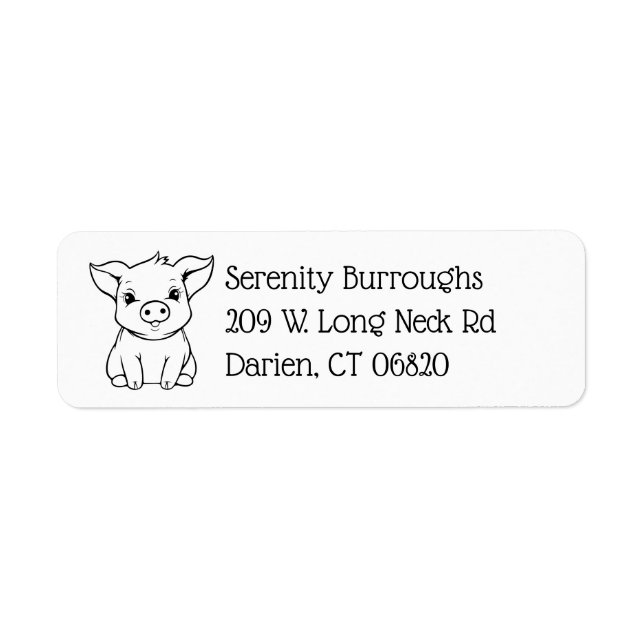 Cute Pig Lover Farmer Funny Farm Animal Piglet  Label (Front)