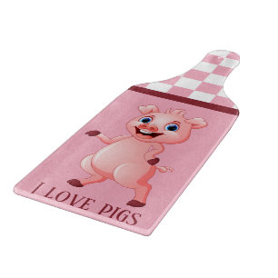 cute pig lovers add text kitchen decor cutting board