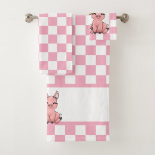cute pig lovers Country Bath Towel Set