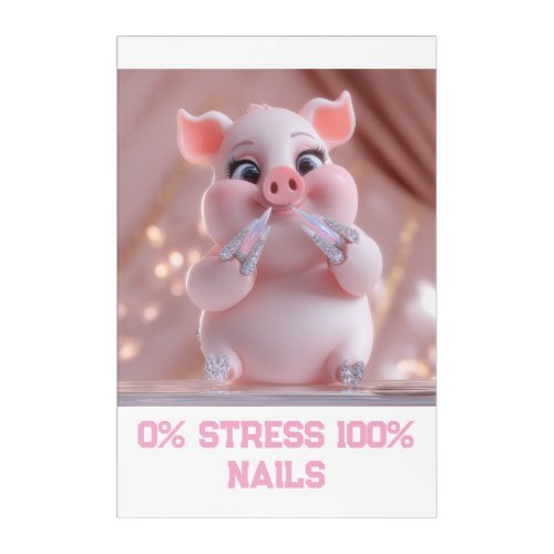 Cute Pig Manicure Acrylic Print