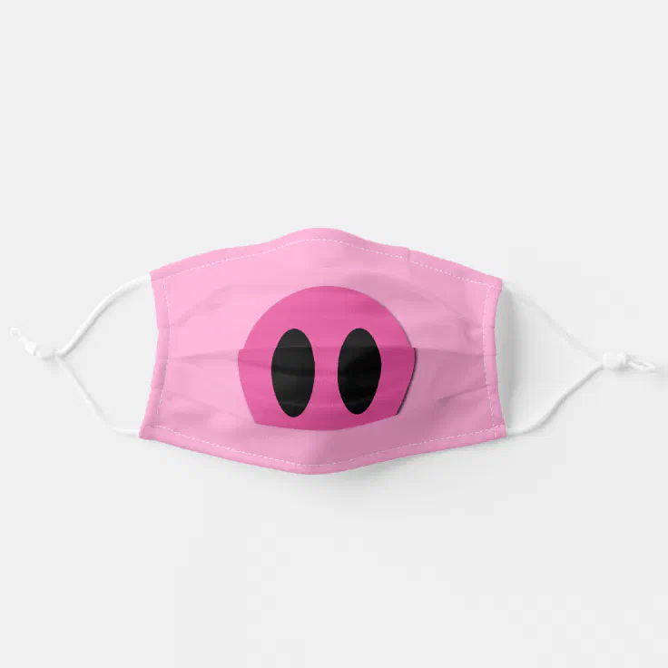 Cute Pig Nose Cartoon Animals Colorful Piggy Print Adult Cloth Face Mask |  Zazzle