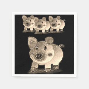 Cute Pig Paper Napkins
