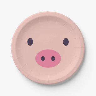 Cute Pig Paper Plates
