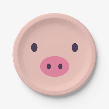 Cute Pig Paper Plates by BasicLifestyle at Zazzle