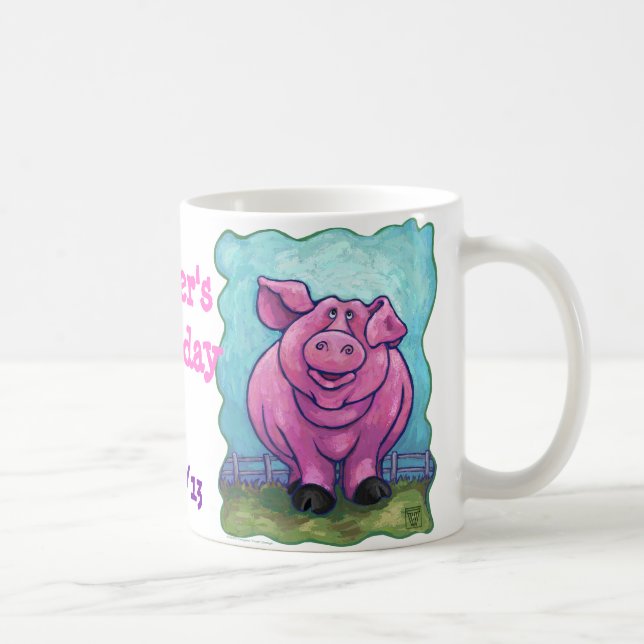 Cute Pig Party Center Coffee Mug (Right)