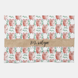 Cute Pig Pattern Tea Towel – Farm Animal Kitchen 
