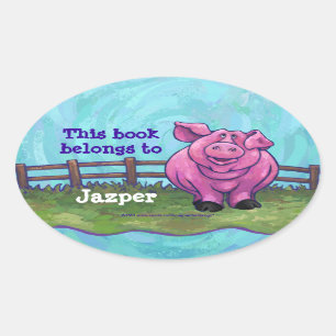 Cute Pig Personalized Book Plate