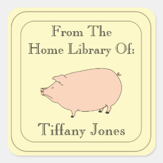 Cute Pig Personalized Bookplate